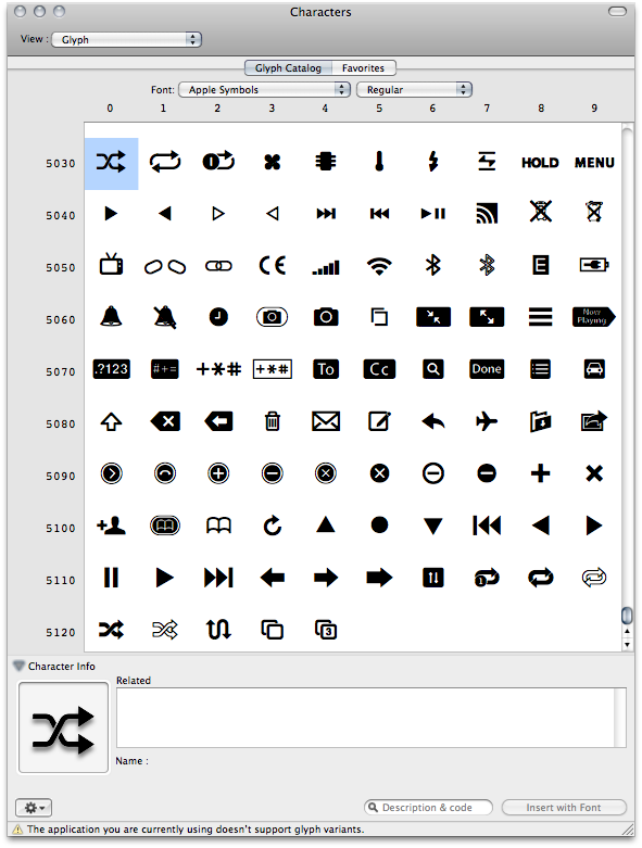 Apple Symbols font