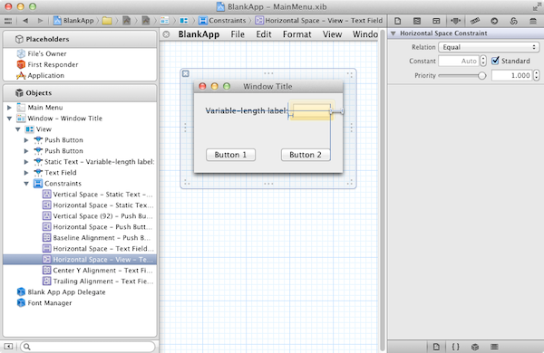 Editing Cocoa Autolayout constraints in Interface Builder in Xcode 4.1