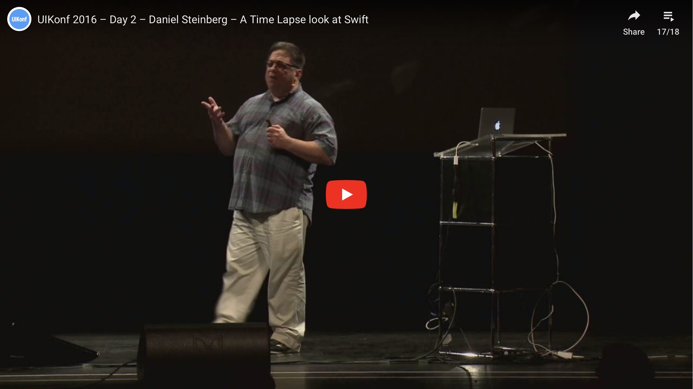 Preview of YouTube video: Daniel Steinberg, A Time Laps Look at Swift