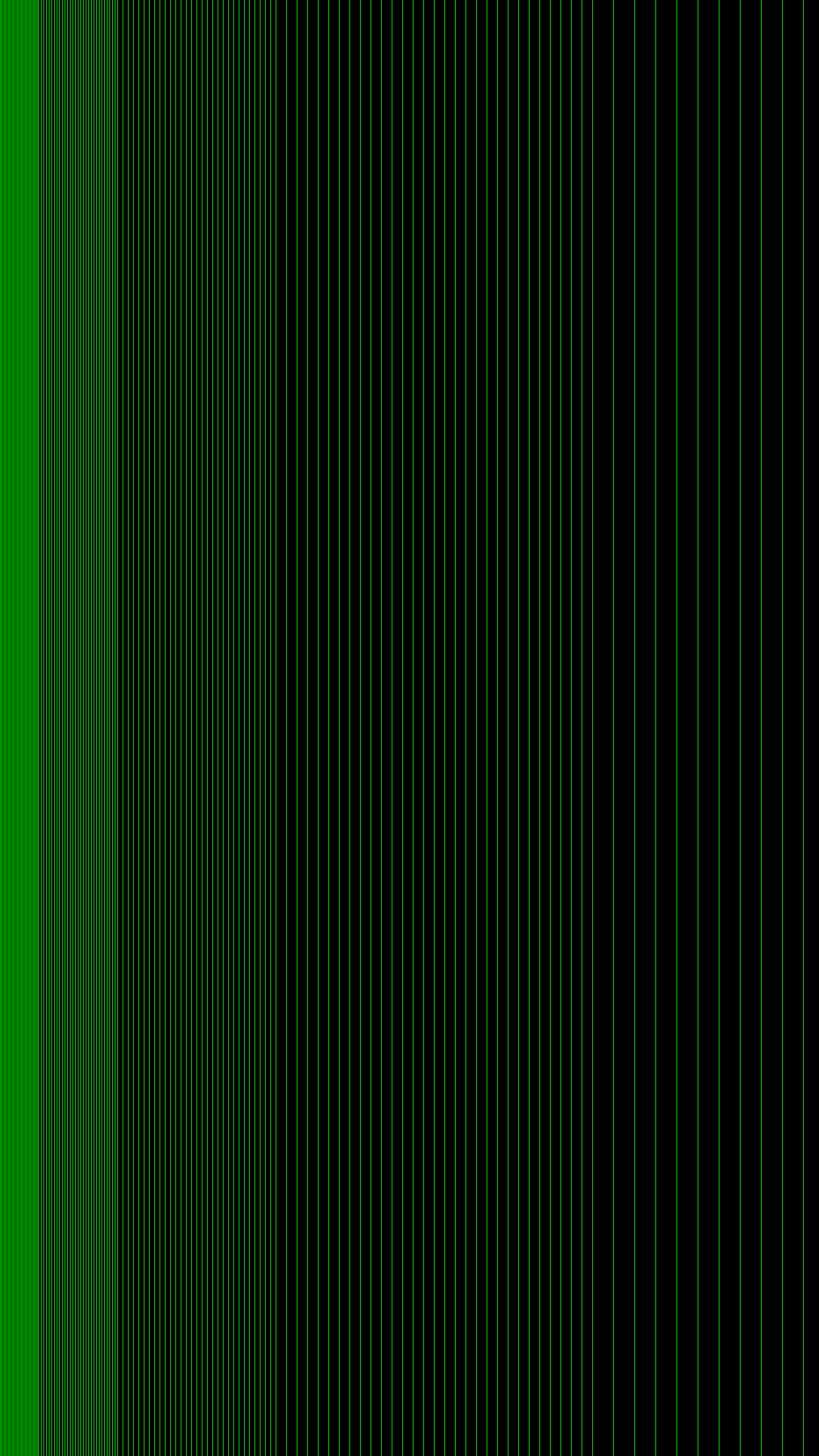 Rendering of a grid of vertical green hairlines with varying spacing